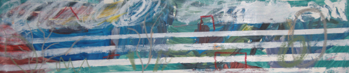 Algas Mixta sobre tela preparada 80x20cm