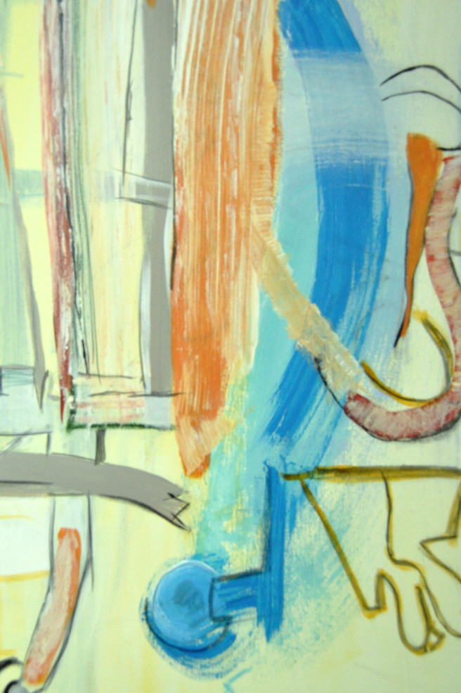 La tejedora pensante Acrílico sobre tela 80x65cm