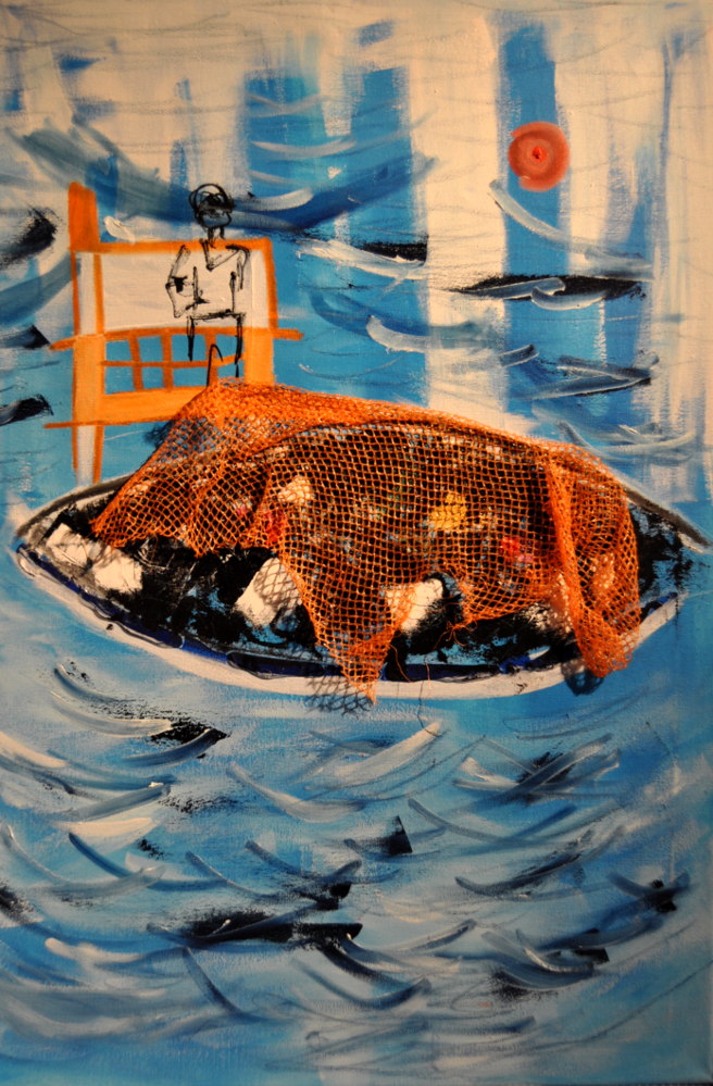 La patera Mixta y collage sobre tela 50x70cm