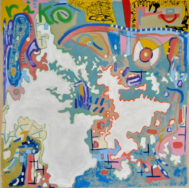 Lugares en los que ya estuve.  Acrílico sobre tela 195x195cm