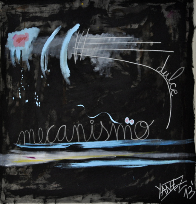 Mecanismo dulce Mixta sobre tela 195x195cm