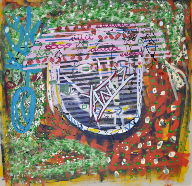 Reverencia a Gordillo Acrílico sobre tela 195x195cm