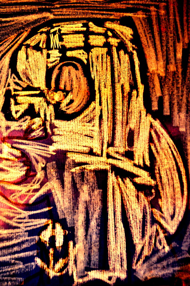 Escayola sobre papel kraft con filtro digital