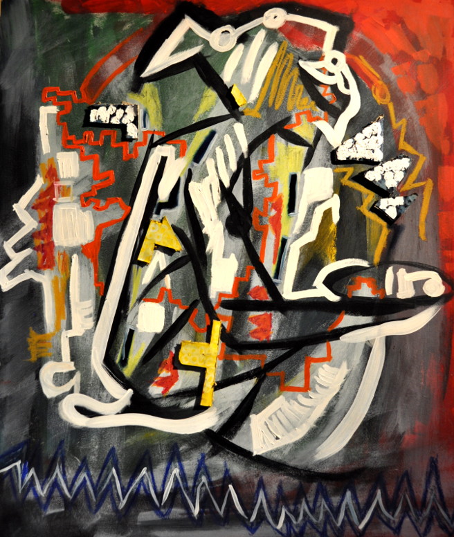 La trampa Óleo y collage sobre tabla 80x90cm