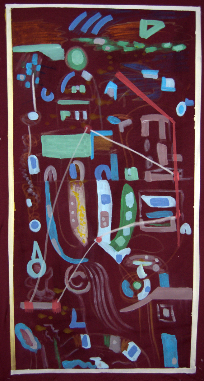 Microorganismos II Mixta sobre tela 160x80cm