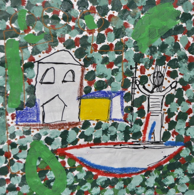 Ayuda Mixta sobre tela 35x35cm