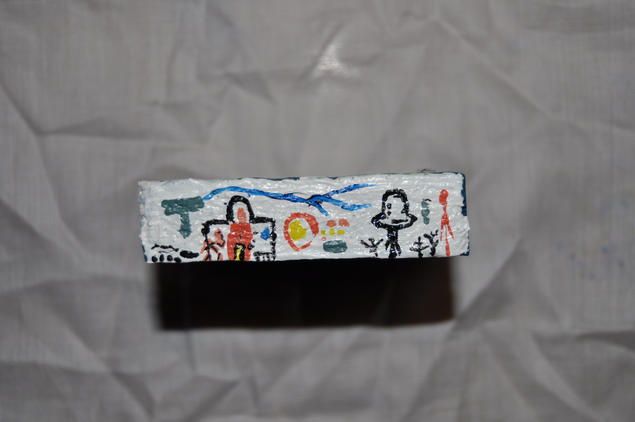 2pintura Acrílico sobre madera.  8x1,5 cm