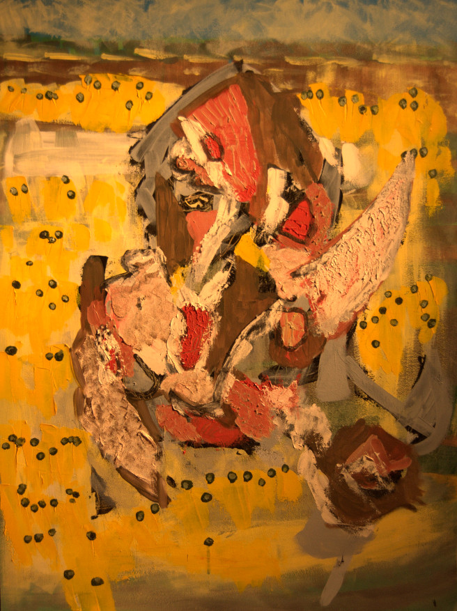 Jabalí. Óleo sobre tabla. 60x80cm.