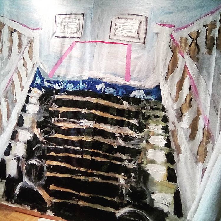 Al cielo, princesa. Óleo sobre tela, 170x190cm.